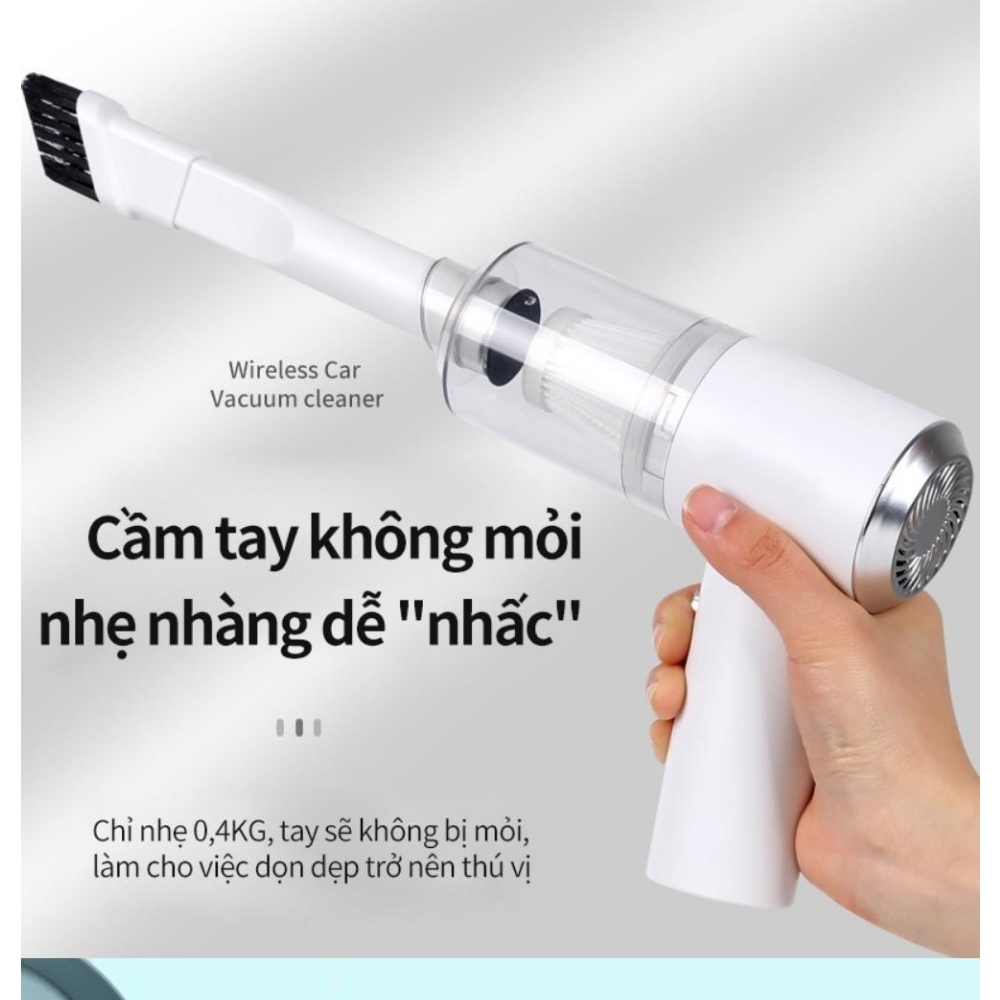 Máy Hút Bụi Cầm Tay Mini - Máy Hút Bụi Không Dây Đa Năng Lực Hút Siêu Mạnh Sử Dụng Hút Bụi Ôtô, Bụi Giường...