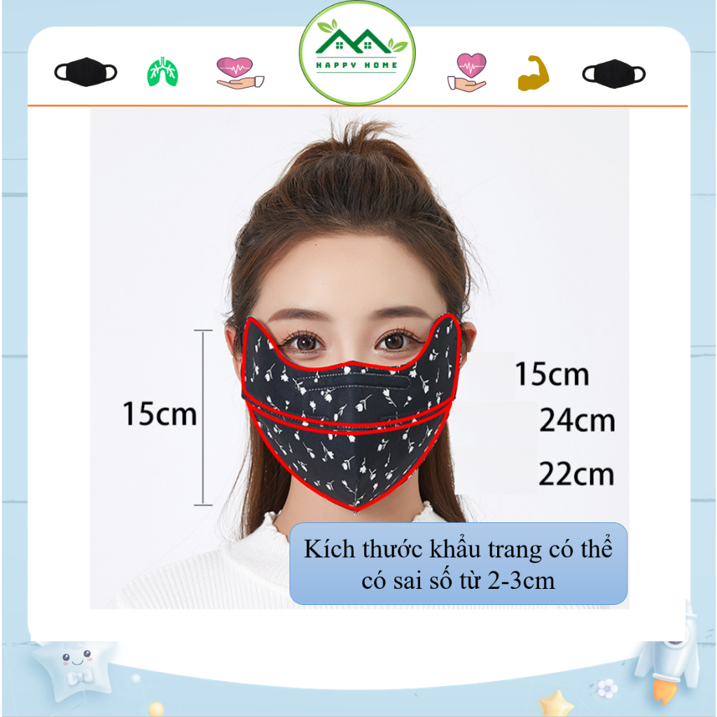 Khẩu Trang 3 Lớp Thoáng Khí Kháng Khuẩn Có Thể Giặt Và Tái Sử Dụng Cho Nam Và Nữ
