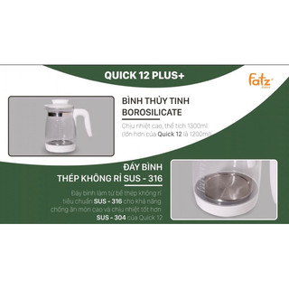 Máy đun nước pha sữa Quick 12 / Quick 12 Plus+ Fatzbaby