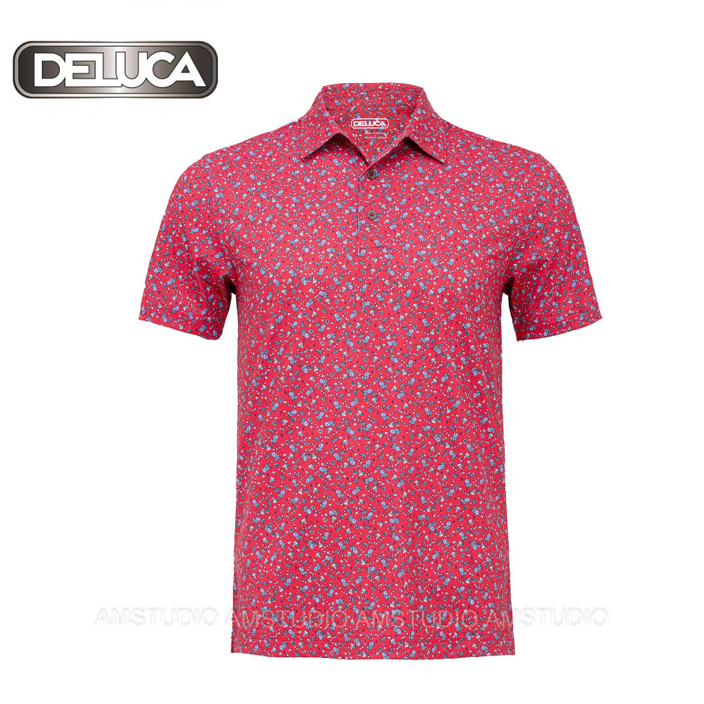 Áo Polo Nam Shirt MS22-DELUCA, Họa Tiết Màu Đỏ -Áo PoLo Chơi Golf Có Cổ- Áo POLO Chơi Thể Thao Mẫu Mới 2023.