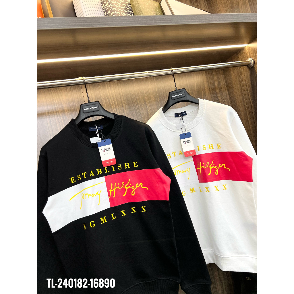 🔥Hot🔥Áo nỉ Tommy in hình thiết kế hot trend Nam Nữ Thu Đông 2023