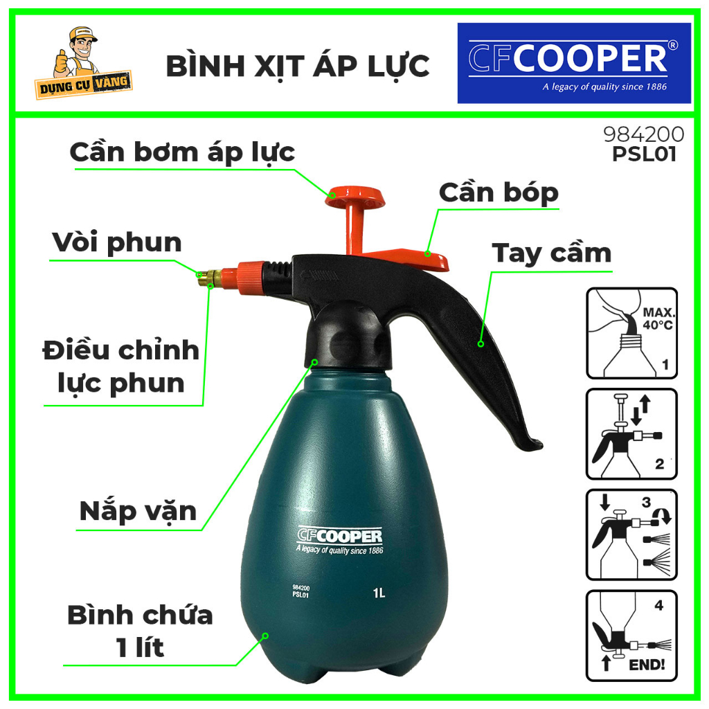 Bình xịt tưới cây 1.0L CFCooper 984200