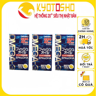 Dầu cá Omega 3 Orihiro Fish Oil Nhật Bản tốt cho mắt, tim mạch và não hộp 180 viên
