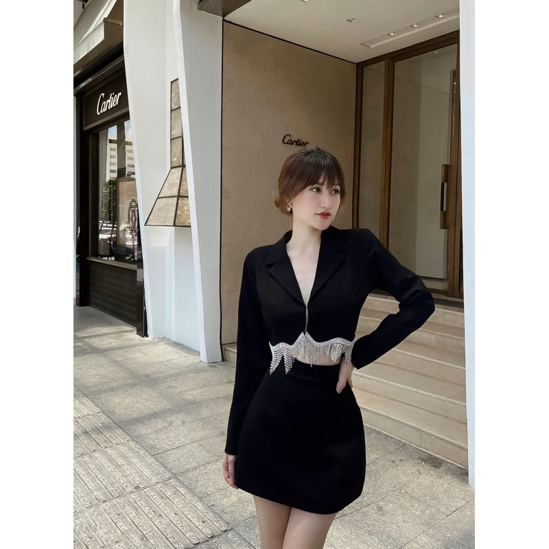 Set vest đính đá Saint | JOLIELOFT