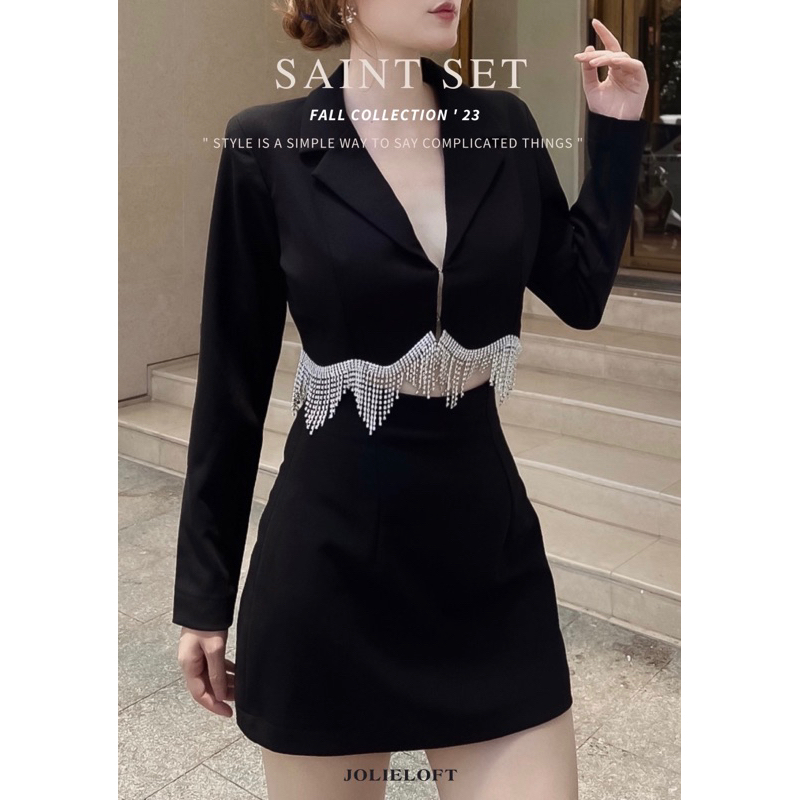 Set vest đính đá Saint | JOLIELOFT