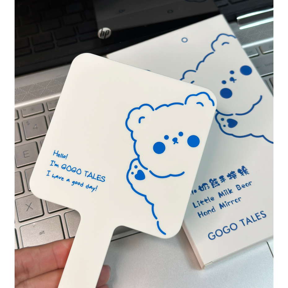 Gương Trang Điểm Cầm Tay Gấu HOLD LIVE GOGO TALES Milk Bear GT253 HL433