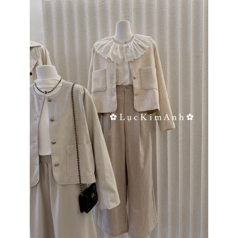 Áo sơ mi cổ bèo tròn ☕️