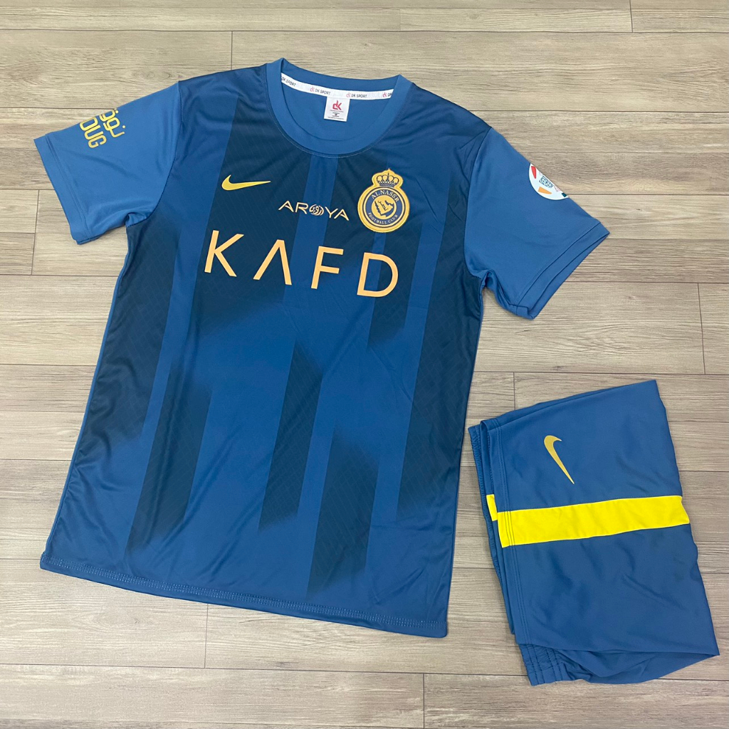 Bộ quần áo bóng đá AL NASSR xanh cổ vịt 2024 DK-2024 FLG