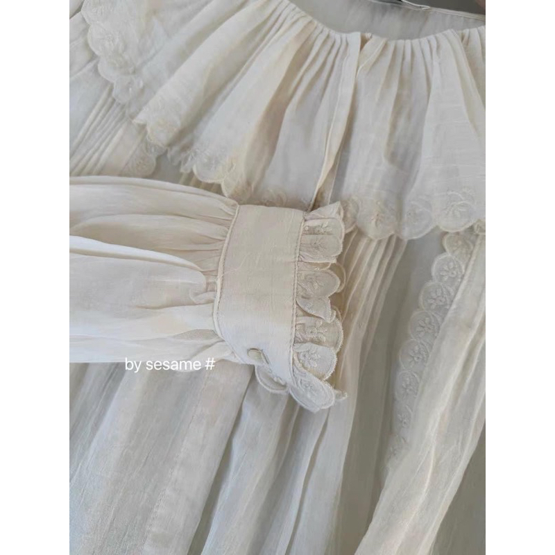 Áo sơ mi cổ bèo tròn ☕️