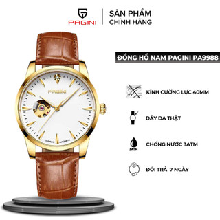 Đồng Hồ Cơ Nam PAGINI PA9988 dây da cao cấp trẻ trung cá tính năng động kim dạ quang.