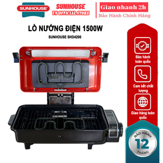 Lò nướng điện không khói Sunhouse SHD4200 công suất 1500W + tặng dụng cụ mở bia khui đồ hộp