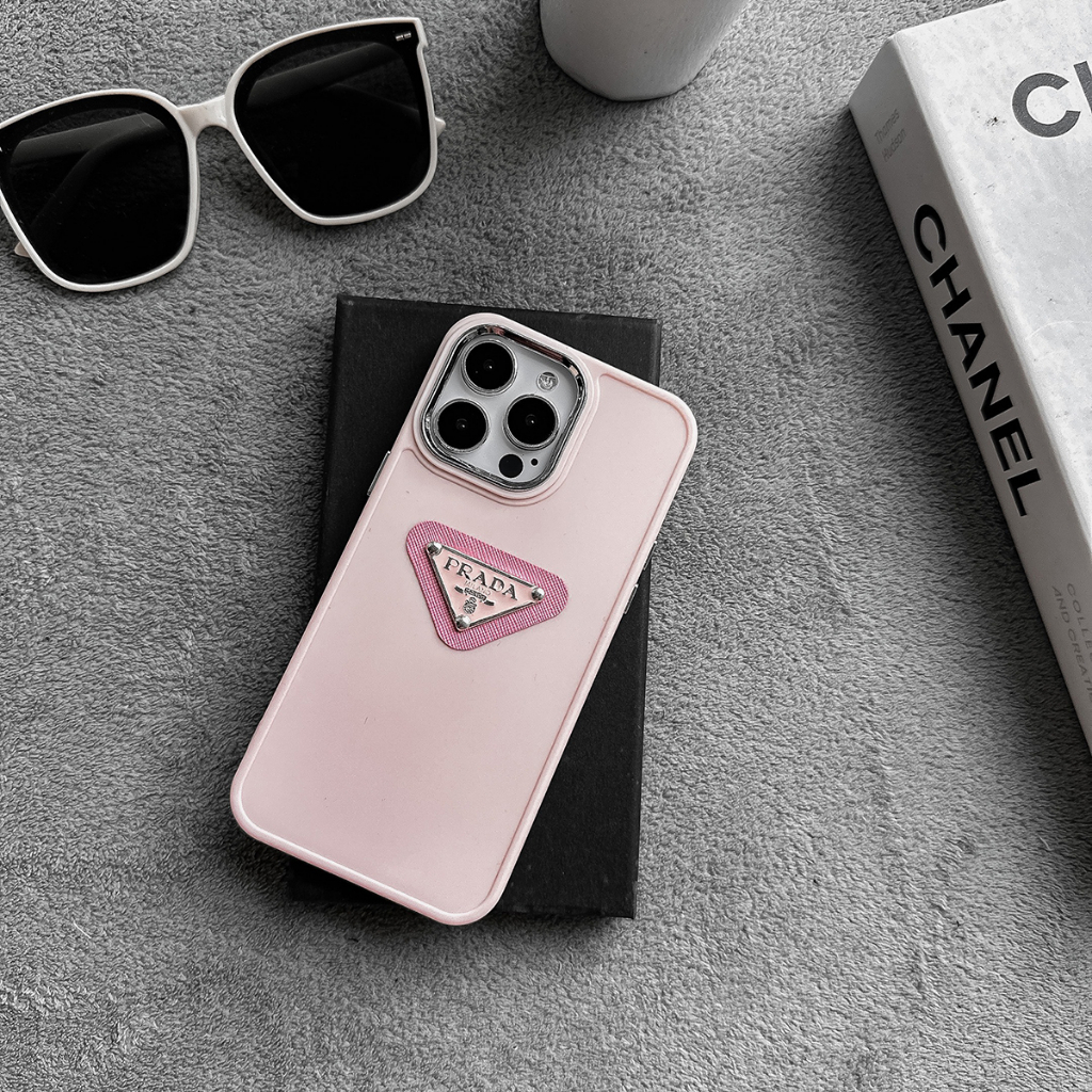 Ốp lưng iPhone viền kim loại Pra da 7plus 8plus x xsmax 11 11promax 12 promax 13 13promax 14promax- H4