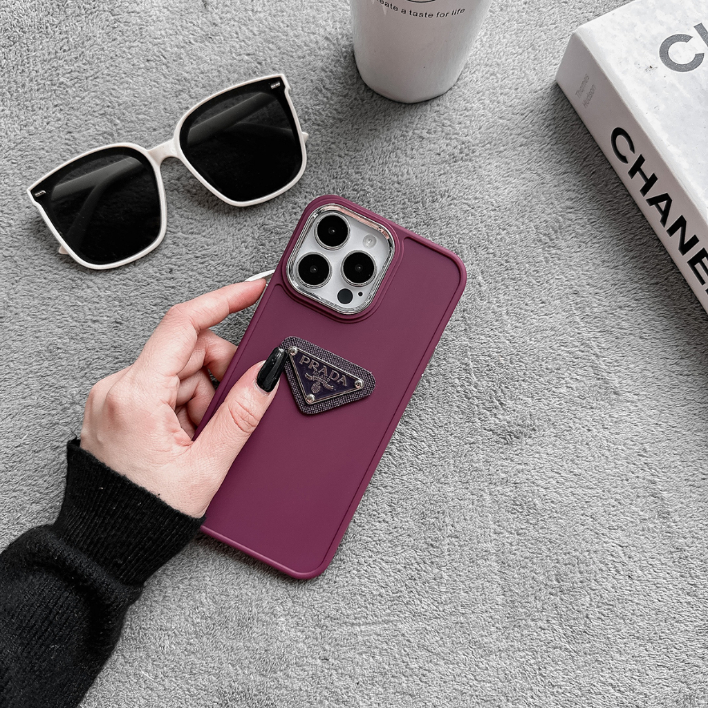 Ốp lưng iPhone viền kim loại Pra da 7plus 8plus x xsmax 11 11promax 12 promax 13 13promax 14promax- H4