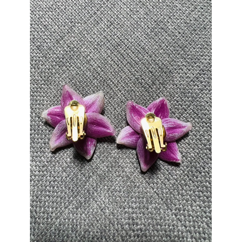 Bông tai hoa nhựa, dạng kẹp