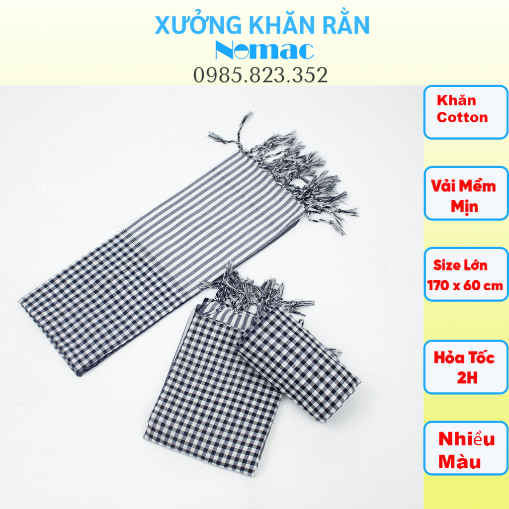 Khăn rằn Nam bộ - Campuchia size lớn 170x60cm/ Khăn đi phượt Nomac - Vải dày mềm mịn, / MÃ N01N
