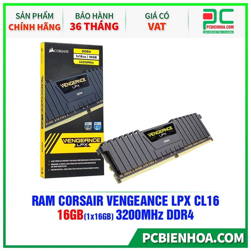 RAM CORSAIR VENGEANCE LPX 16GB DDR4 3200MHZ CL16
