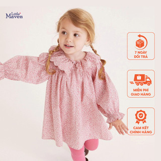 Váy hồng hoa nhí cổ bèo Little Maven thời trang trẻ em từ 2-7 tuổi LMS1634