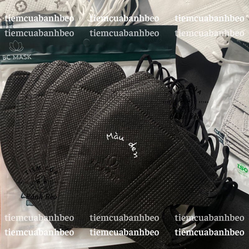 Khẩu trang 5D màu đen Bảo Châu BC Mask 3 lớp kháng khuẩn dày dặn ôm mặt | Tiệm Của Bánh Bèo