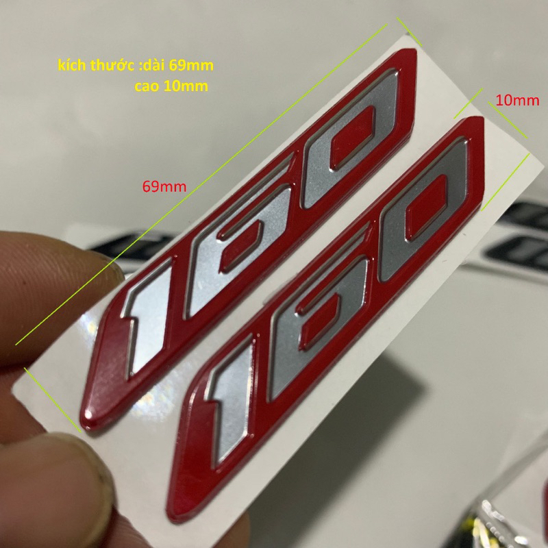 Tem số 160 nổi ABS dán xe, sản phẩm cao cấp sắc nét