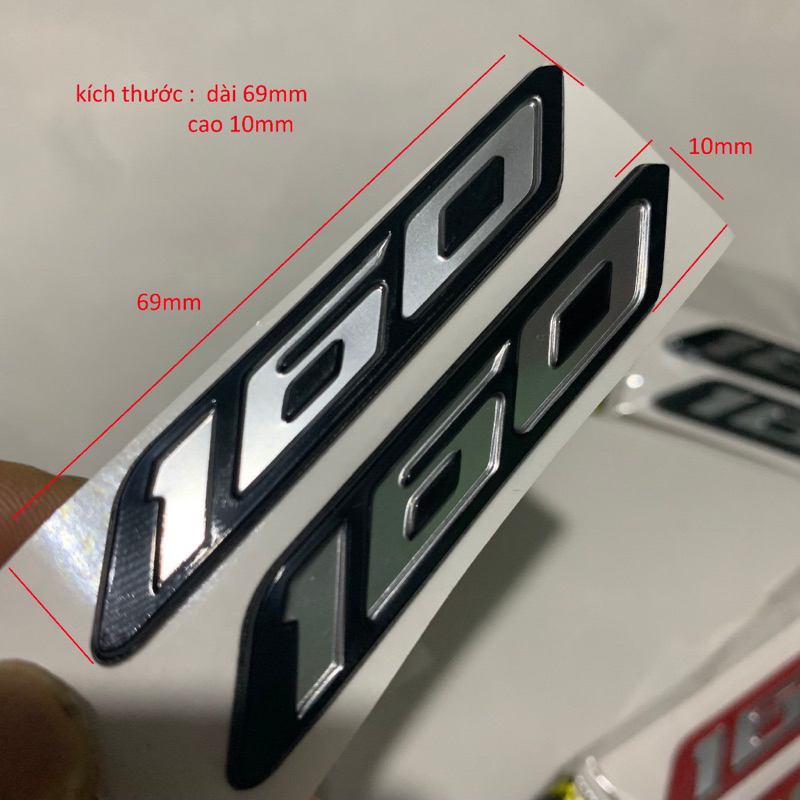 Tem số 160 nổi ABS dán xe, sản phẩm cao cấp sắc nét