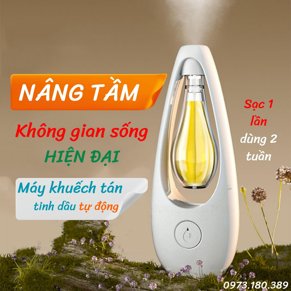 Máy khuếch tán tạo ẩm xông tinh dầu để bàn Máy tạo hương thơm sạc pin hẹn giờ tự động treo tường_ BC05