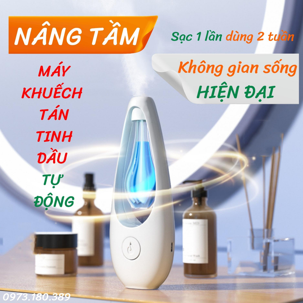 Máy khuếch tán tạo ẩm xông tinh dầu để bàn Máy tạo hương thơm sạc pin hẹn giờ tự động treo tường_ BC05