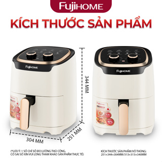 Nồi chiên không dầu FUJIHOME A4EW dung tích 4.5l, nhiệt độ 0-200 độ C