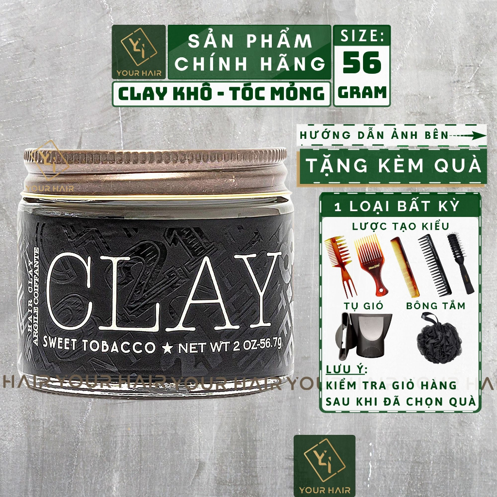 Sáp vuốt tóc 18.21 Man Made Clay - 56g