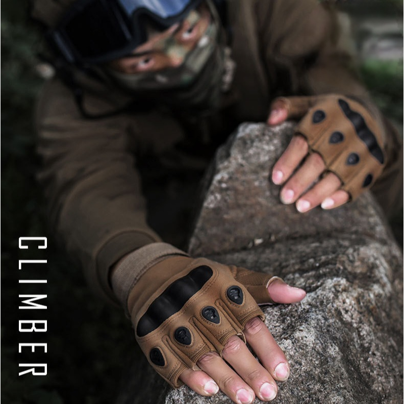 Găng Tay Tactical, Găng Tay Xe Máy Cụt Ngón Kiểu Dáng Quân Đội