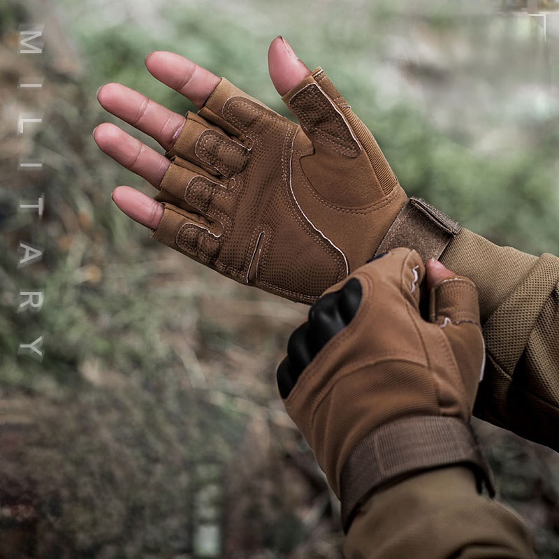 Găng Tay Tactical, Găng Tay Xe Máy Cụt Ngón Kiểu Dáng Quân Đội