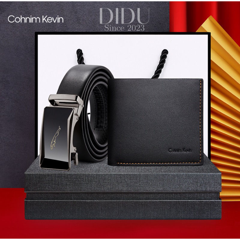 Combo ví thắt lưng nam, set ví thắt lưng nam cao cấp Cohnim Kevin mẫu 02
