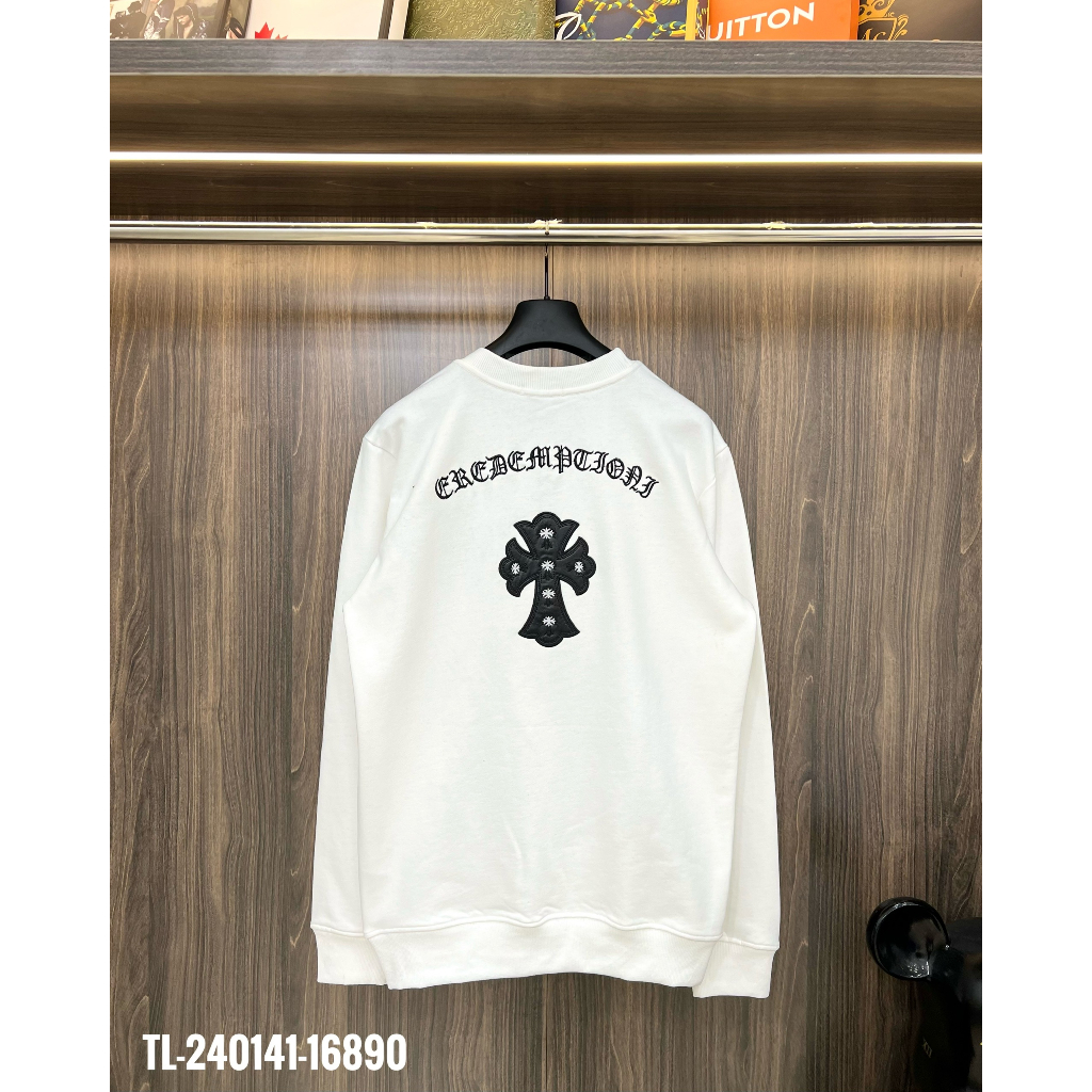 🔥Hot🔥Áo nỉ Chrome Hearts thêu logo da thiết kế hot trend Nam Nữ Thu Đông 2023