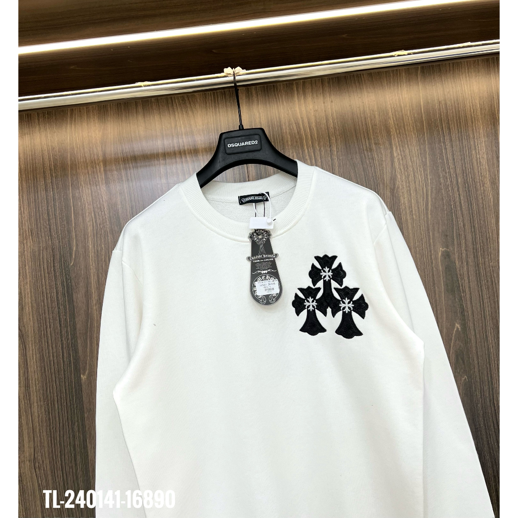 🔥Hot🔥Áo nỉ Chrome Hearts thêu logo da thiết kế hot trend Nam Nữ Thu Đông 2023