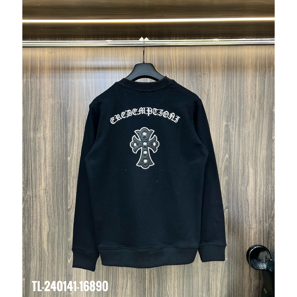 🔥Hot🔥Áo nỉ Chrome Hearts thêu logo da thiết kế hot trend Nam Nữ Thu Đông 2023