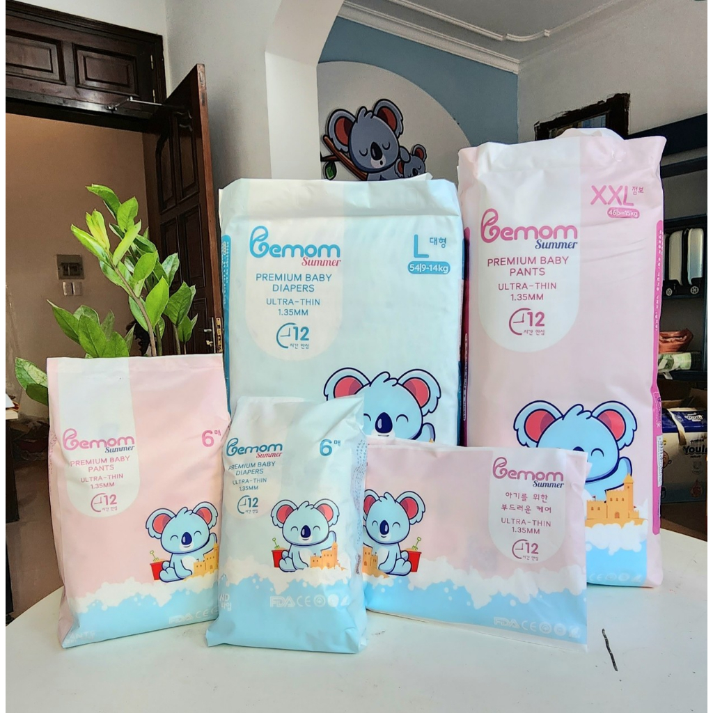 Tã/bỉm Bemom Summer nội địa Hàn Quốc dán quần đủ size NB6/S6/M6/L6/M6/L6/XL6/2XL6/3XL6/4XL6