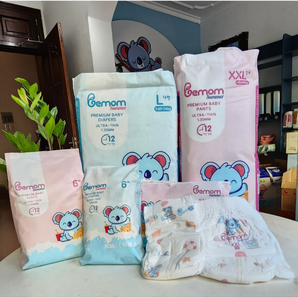 Tã/bỉm Bemom Summer nội địa Hàn Quốc dán quần đủ size NB6/S6/M6/L6/M6/L6/XL6/2XL6/3XL6/4XL6