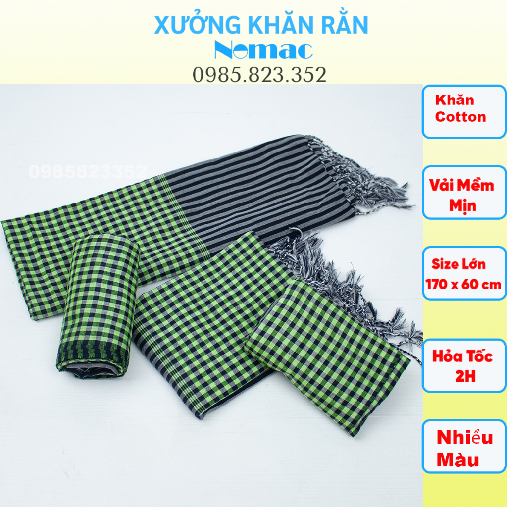 Khăn rằn Nam bộ - Campuchia size lớn 170x60cm/ Khăn đi phượt Nomac - Vải dày mềm mịn/ MÃ N57