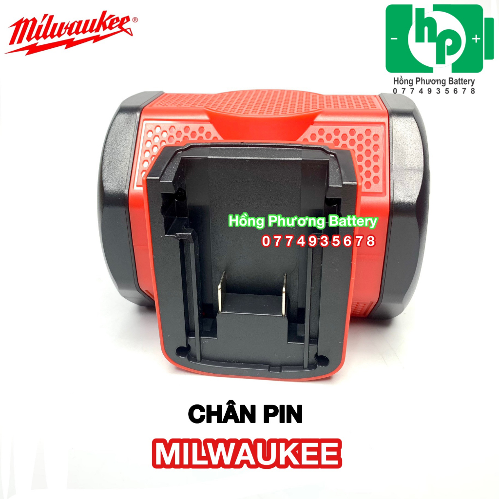 Loa bluetooth YXDZ007 chân pin MILWAUKEE màu đỏ