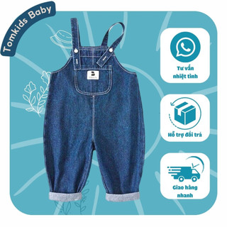Yếm jeans cho bé trai và bé gái cao cấp tomkids yếm jean cho bé phong cách hàn quốc cao cấp thoáng mát