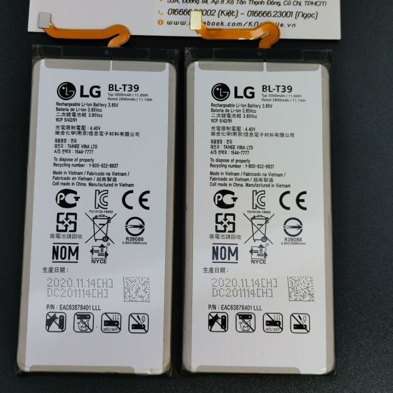Pin LG G7 ThinQ, Q9, Q7, One7 zin chính hãng BL-T39
