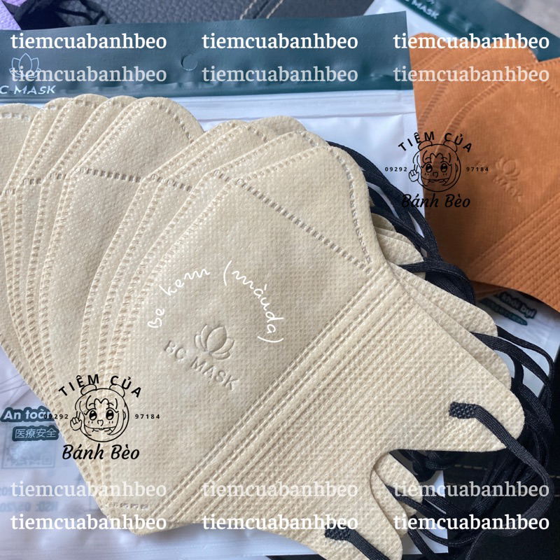 Khẩu trang 5D nhiều màu pastel nhạt hiệu Bảo Châu BC Mask 3 lớp phom ôm mặt | Tiệm Của Bánh Bèo