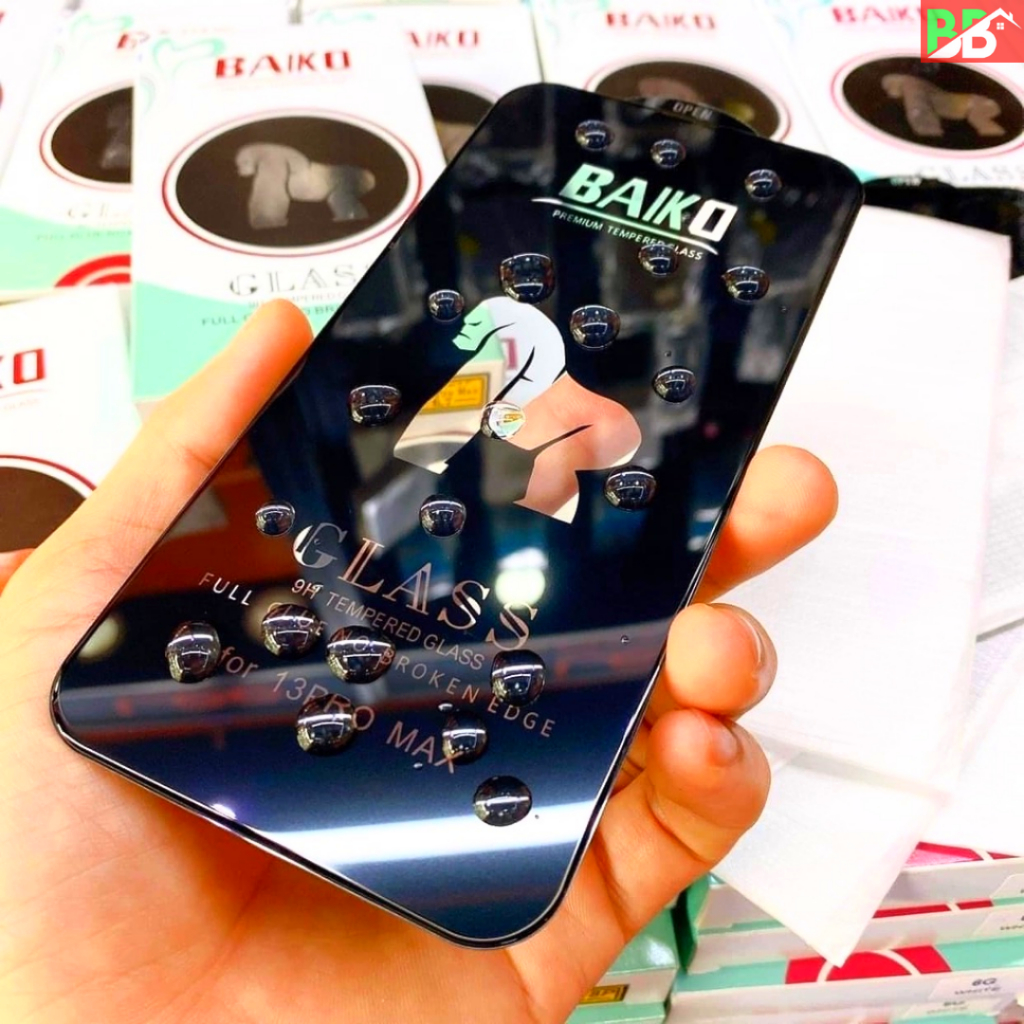 Kính cường lực iphone baiko full màn hình x xs max 11 pro max 12 pro max 13 pro max 14 pro max - Hàng chính hãng cao cấp
