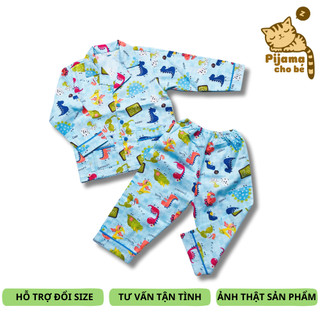 Pijama bộ đồ ngủ dài cho bé trai vải Thô cotton mịn đẹp hút mồ hôi size 10-40kg nhiều mẫu bé 1-9 tuổi