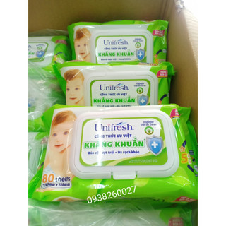 Combo 6 gói Khăn Ướt Unifresh 80 tờ nha đam không mùi