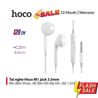 Tai nghe Hoco M1 jack 3.5 chính hãng Super Bass Earphone có Mic cho Điện Thoại / Laptop / Android / Máy Nghe Nhạc