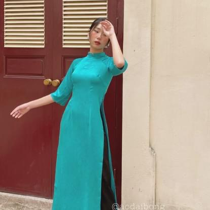 Áo Dài Cách Tân-Áo Dài Gấm Tơ Cao Cấp Siêu Tôn Dáng Trẻ Trung Nhẹ Nhàng