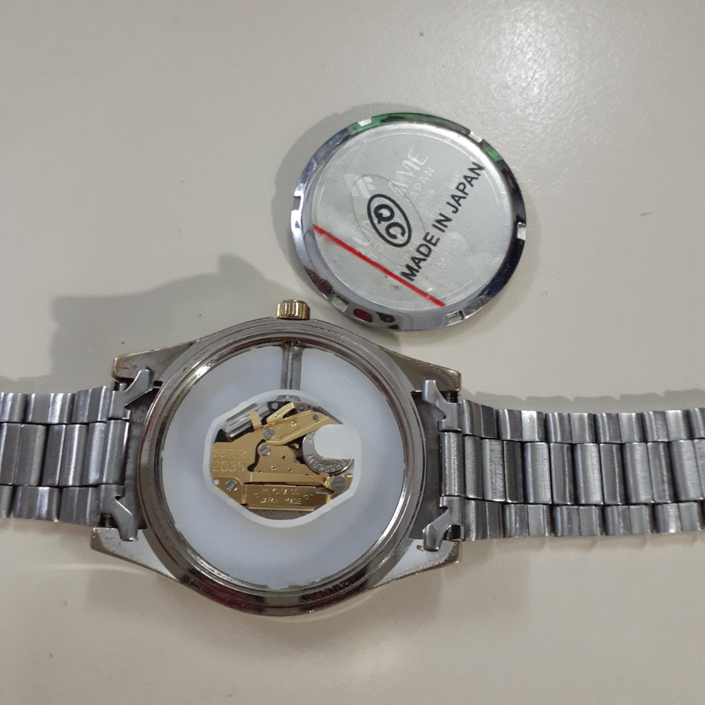 Đồng hồ nam dây thép Sun flame made in Japan second hand nguyên zin