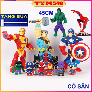 xếp hình người nhện spider man ironman thanos thor hulk 35cm 39cm - 45cm người khổng lồ xanh lắp ráp mô hình cỡ lớn