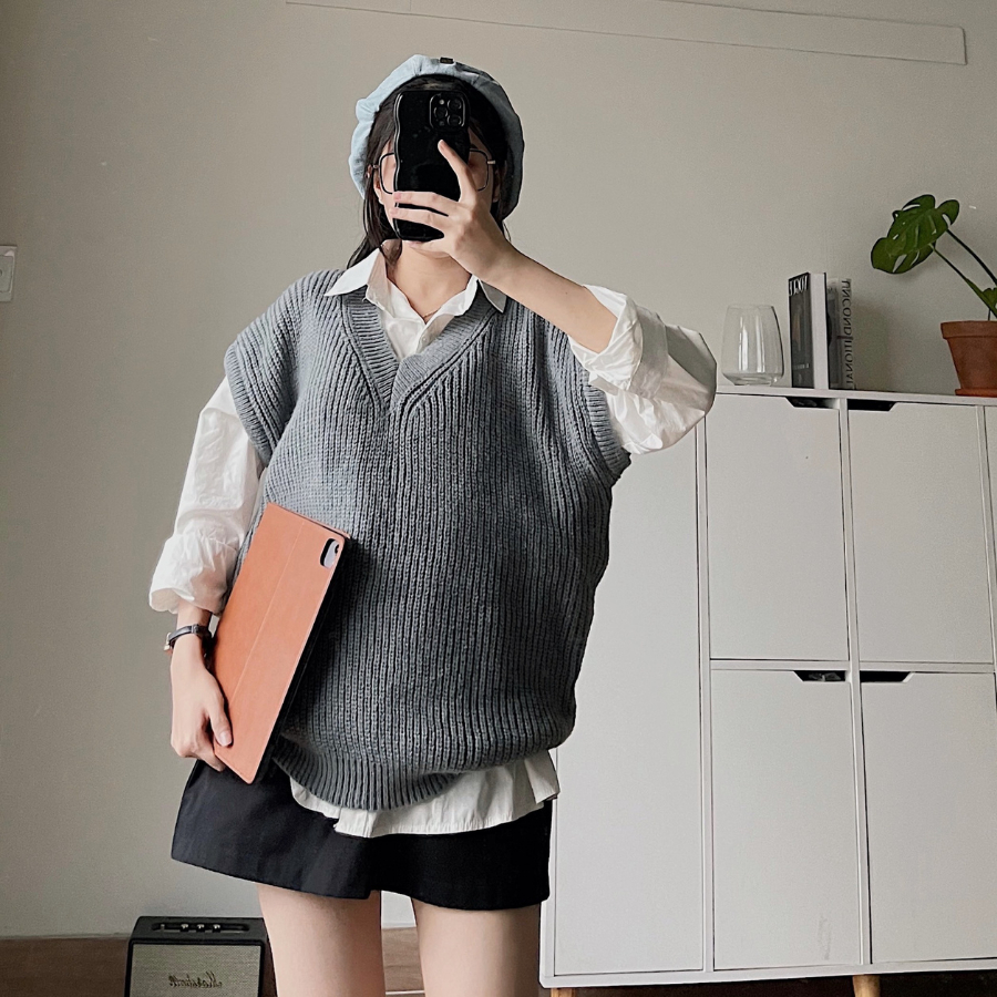 Áo ghile nữ chất vải len dày dặn GGL 10574 - Jemcloset