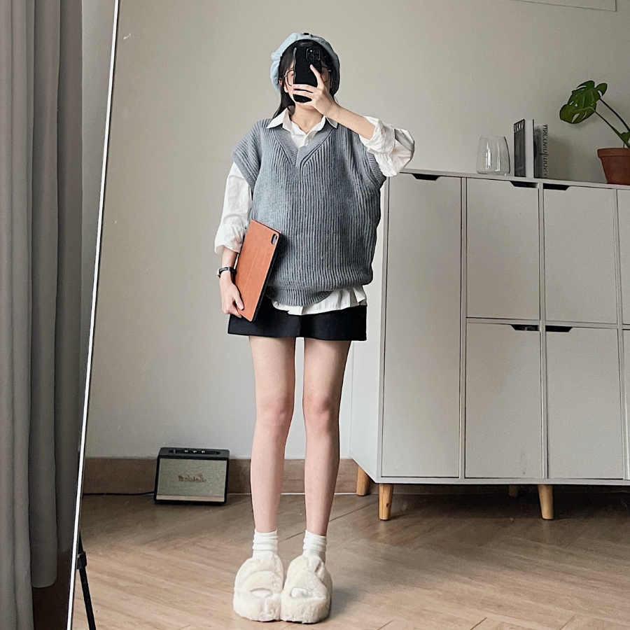 Áo ghile nữ chất vải len dày dặn GGL 10574 - Jemcloset